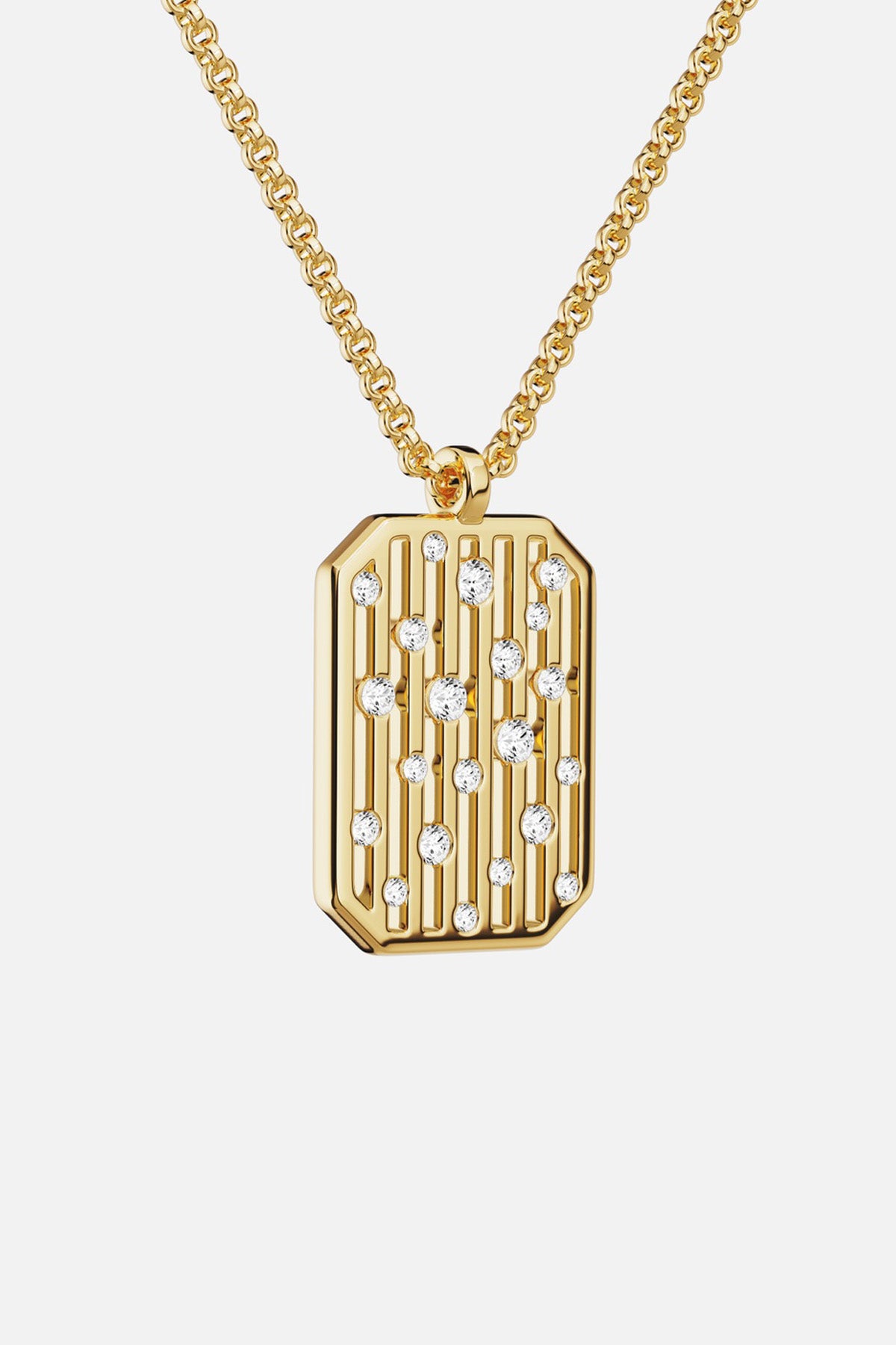 APM Pendant Necklace, a golden constellation shimmering with quiet modern elegance.