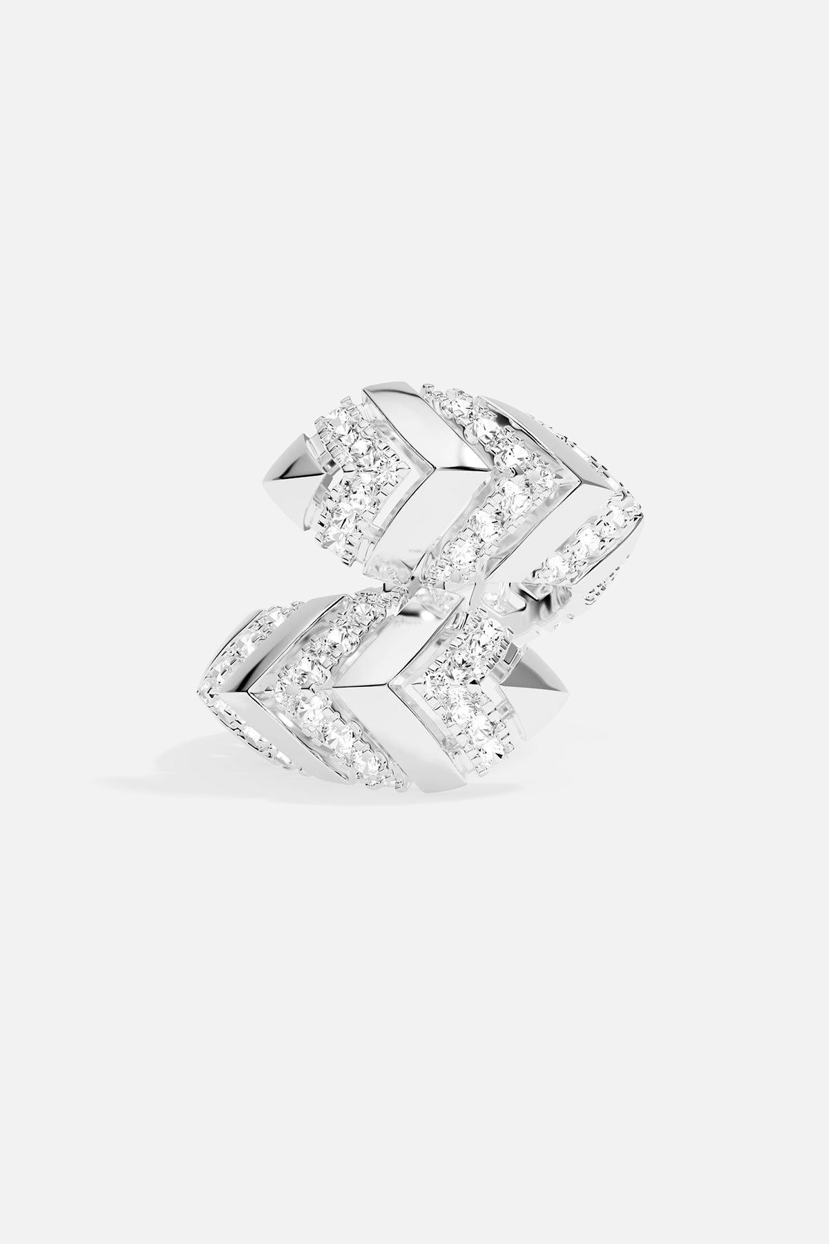 Silver ring on a white background