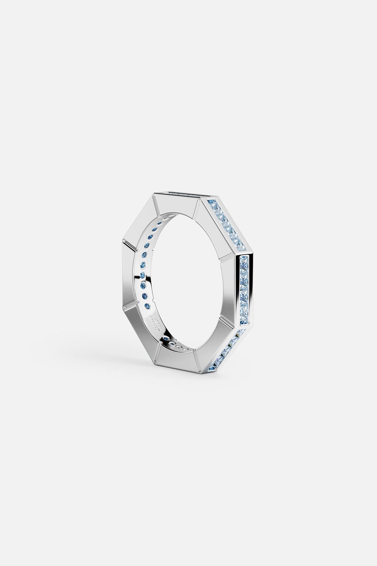 Aqua Geometric Pavé Ring - APM Monaco