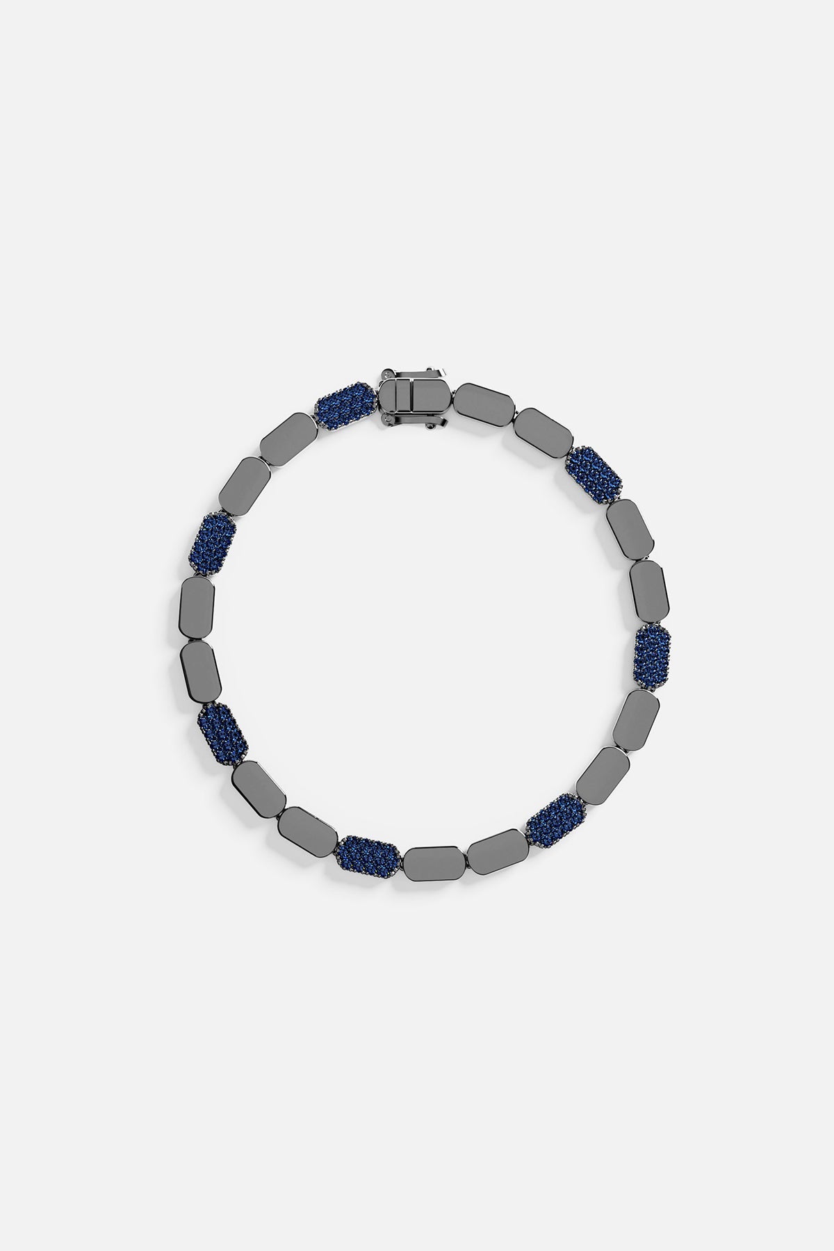 Bracelet with blue stones on a white background