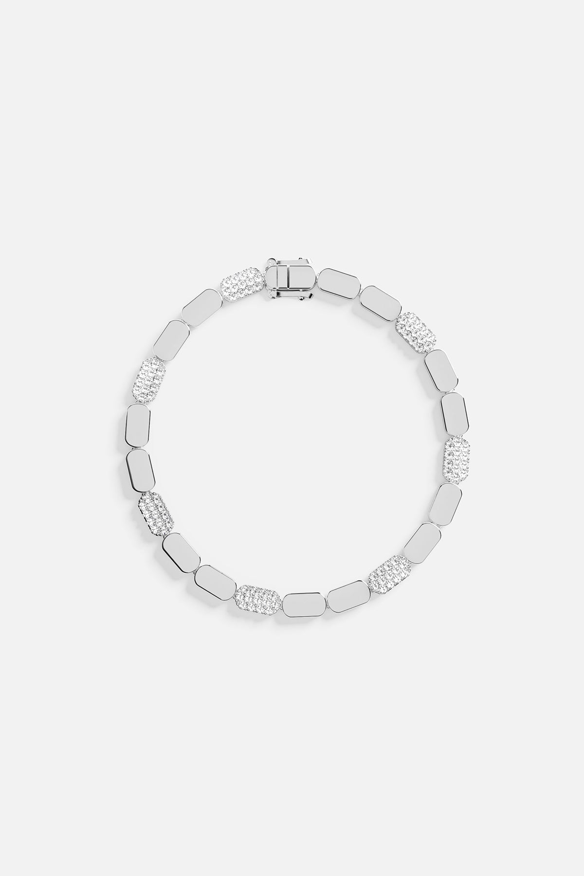 Silver bracelet on a white background