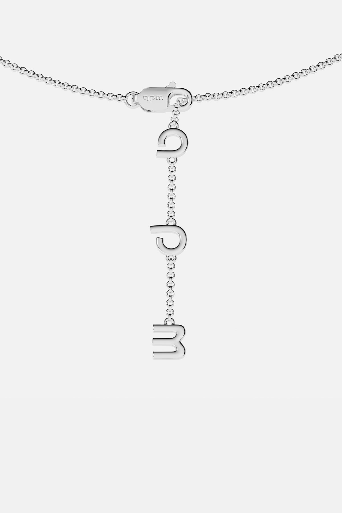 Necklaces APM Monaco. White gold butterfly necklace with white cubic zirconia on a silver chain; butterfly pendant and APM clasp.