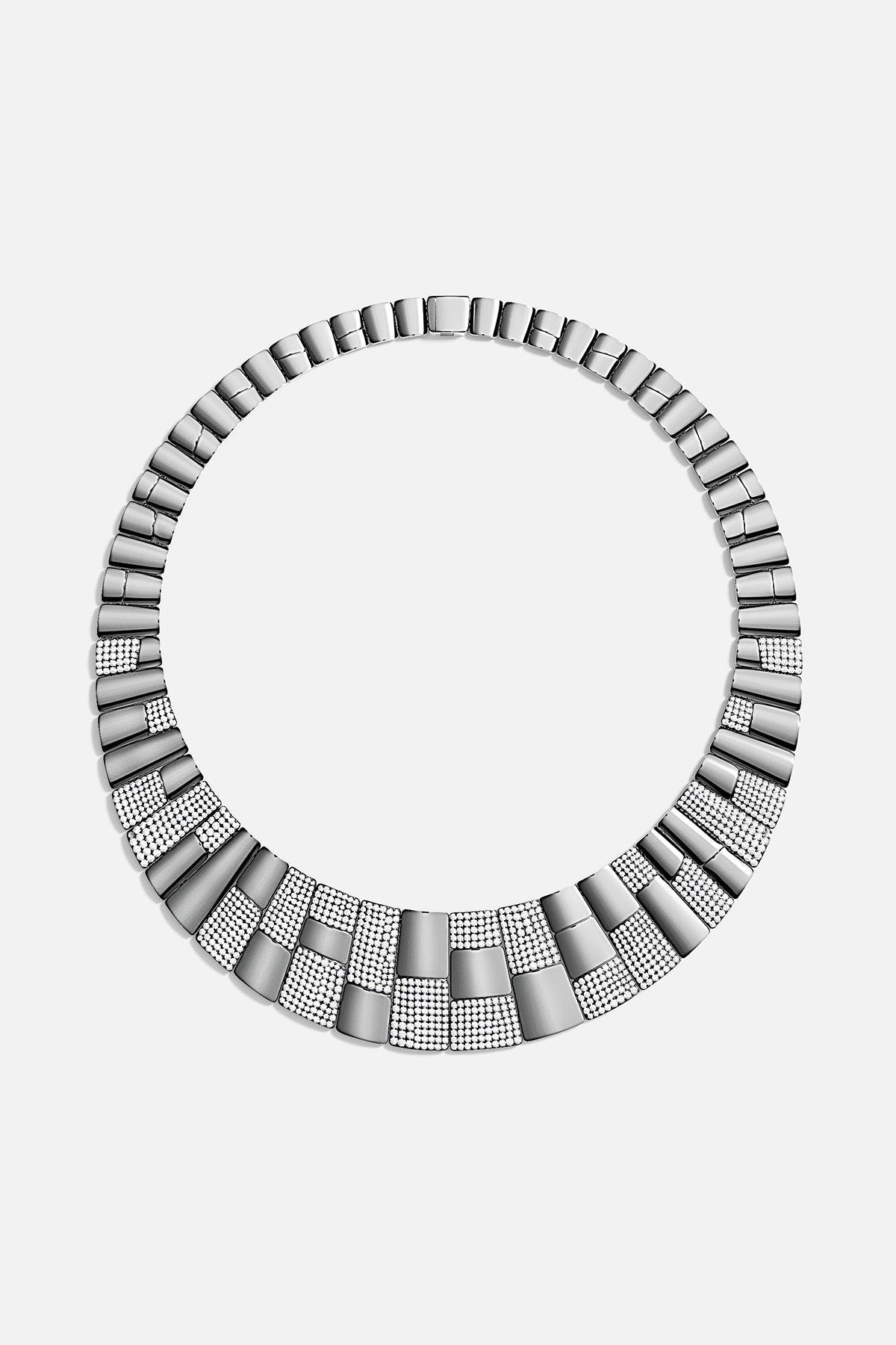 Geometric necklace design on a white background