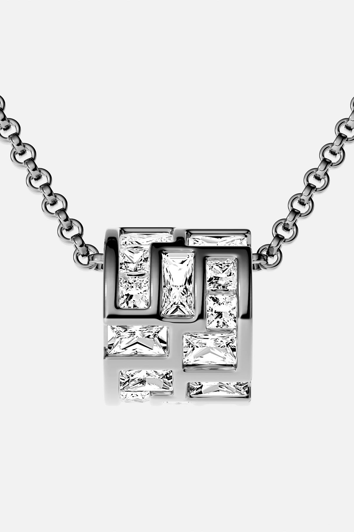 APM MONACO labyrinth adjustable choker in silver on a white background