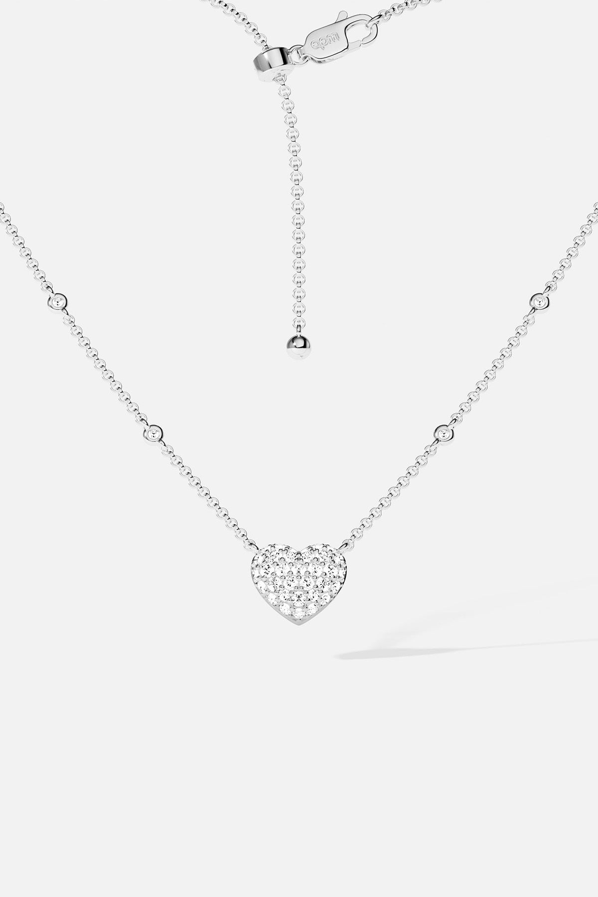 APM MONACO heart-shaped adjustable necklace on white background