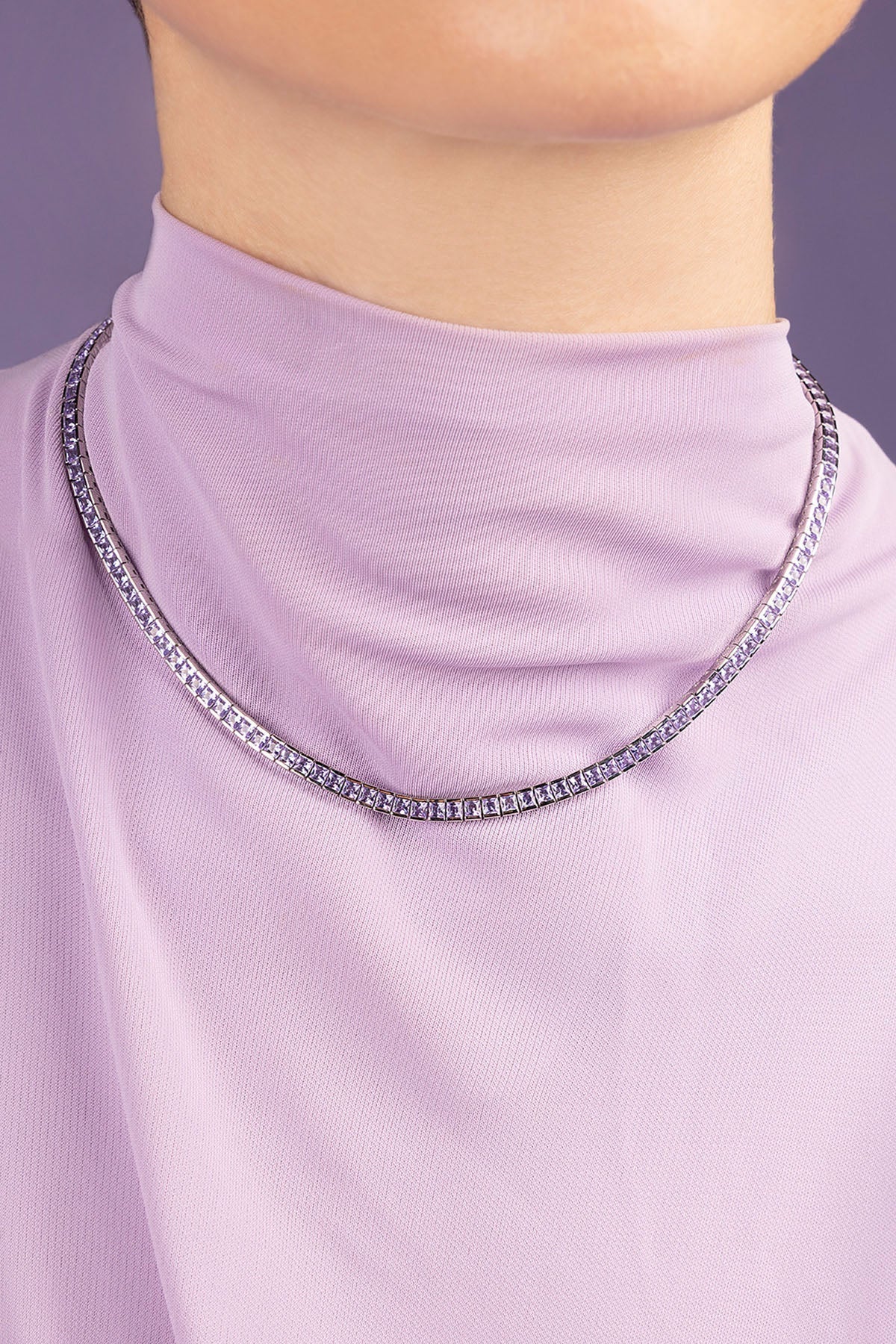 APM Monaco Lilac Lumière Pavé Choker
