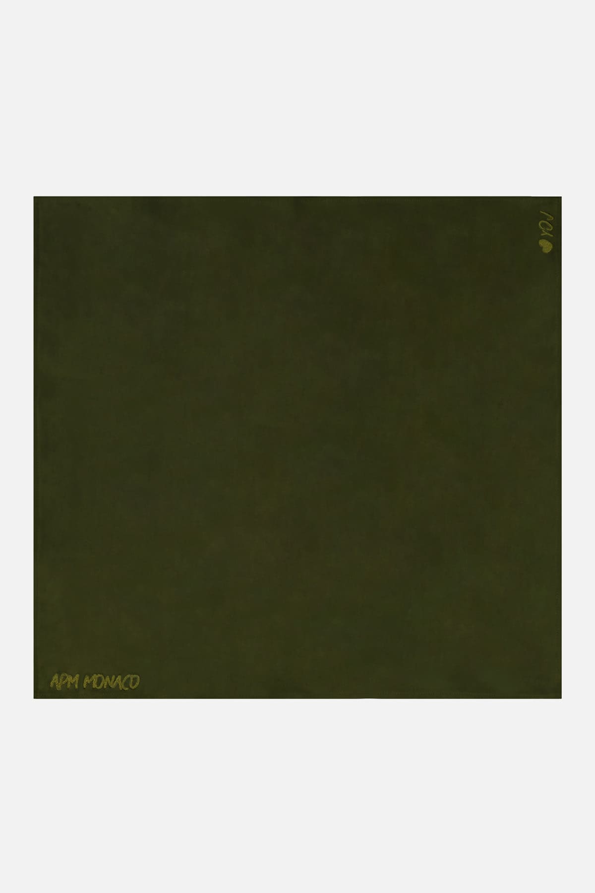 Dark green fabric swatch with on a light grey background