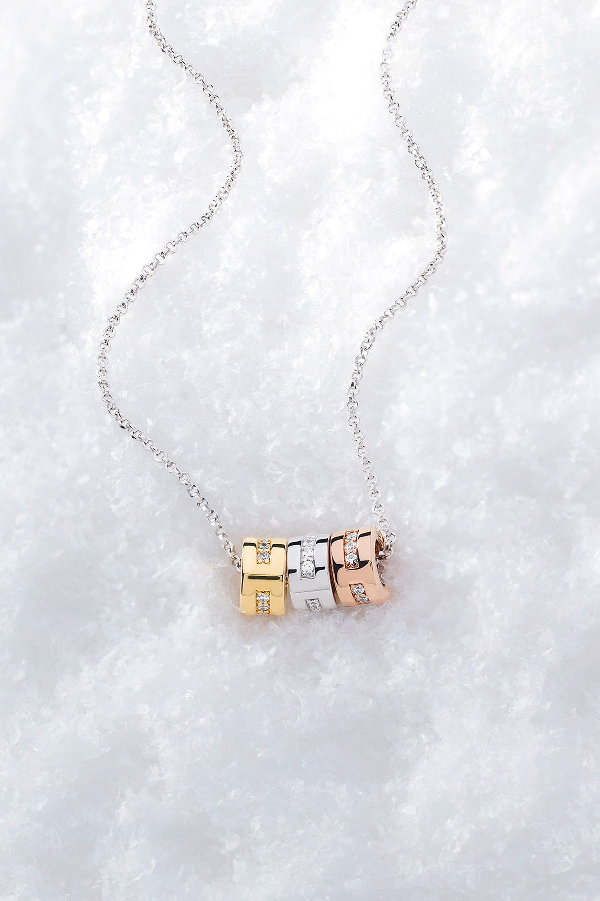 APM MONACO morse code adjustable necklace in 3 colors: rose gold, yellow gold and silver