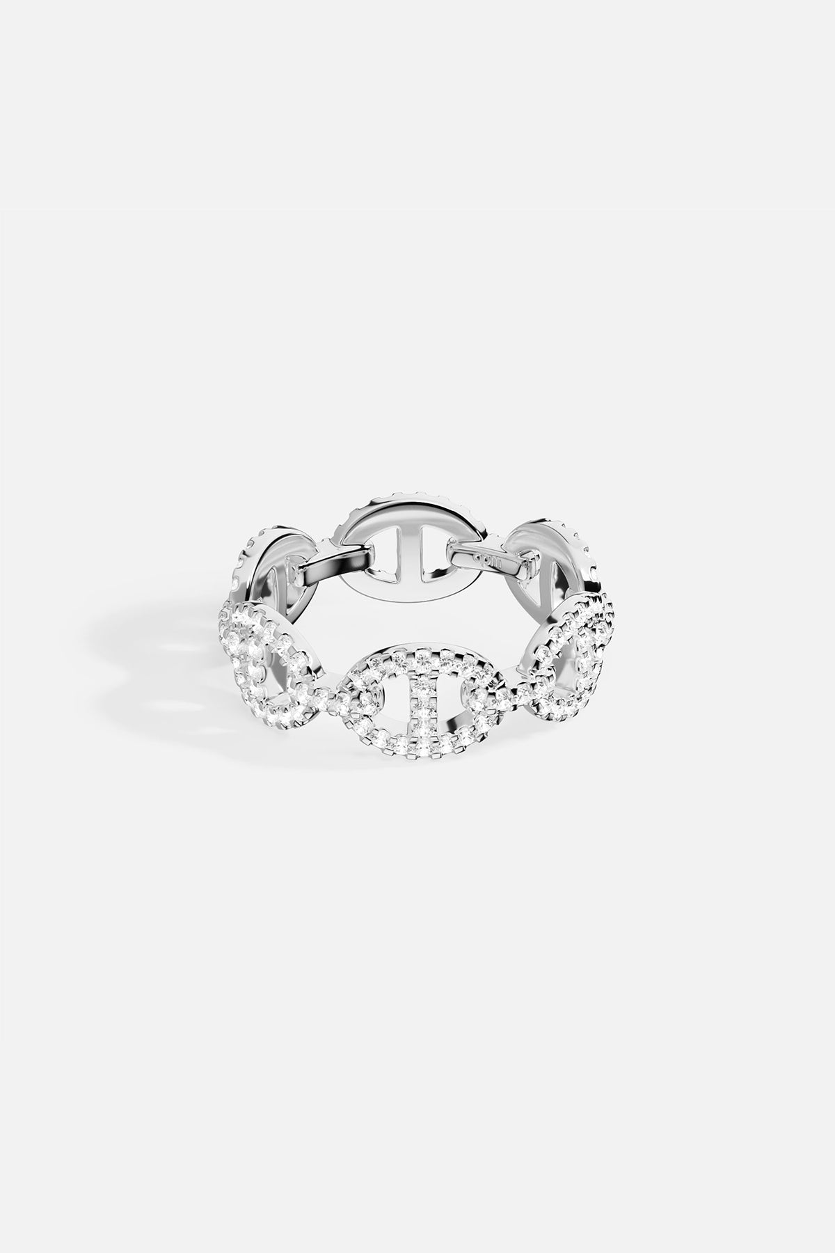 APM MONACO yacht club ring in silver on a white background