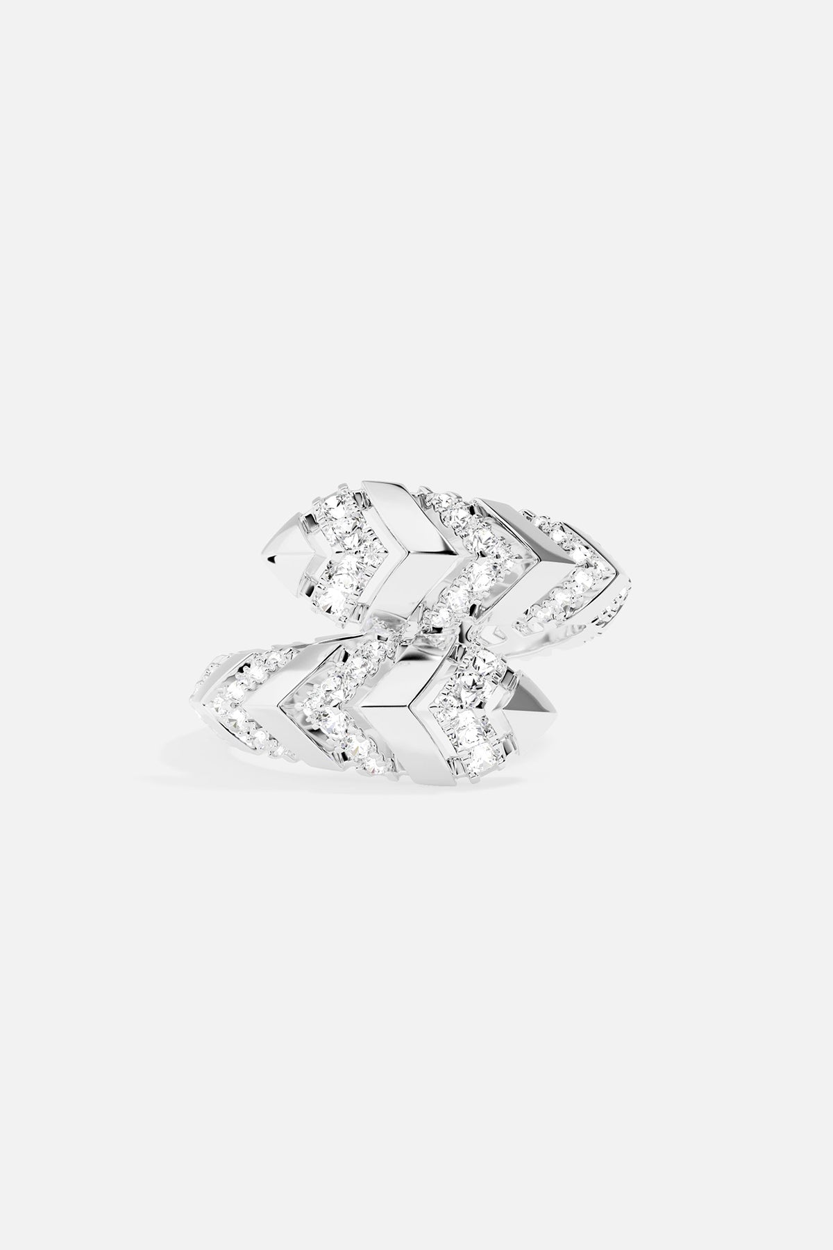 Silver-tone ring on a light grey background