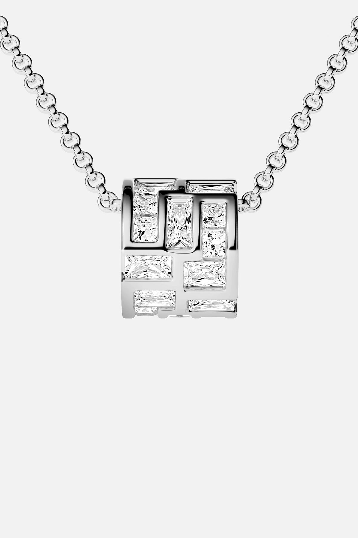 Close-up of APM MONACO labyrinth adjustable choker in Silver-tone