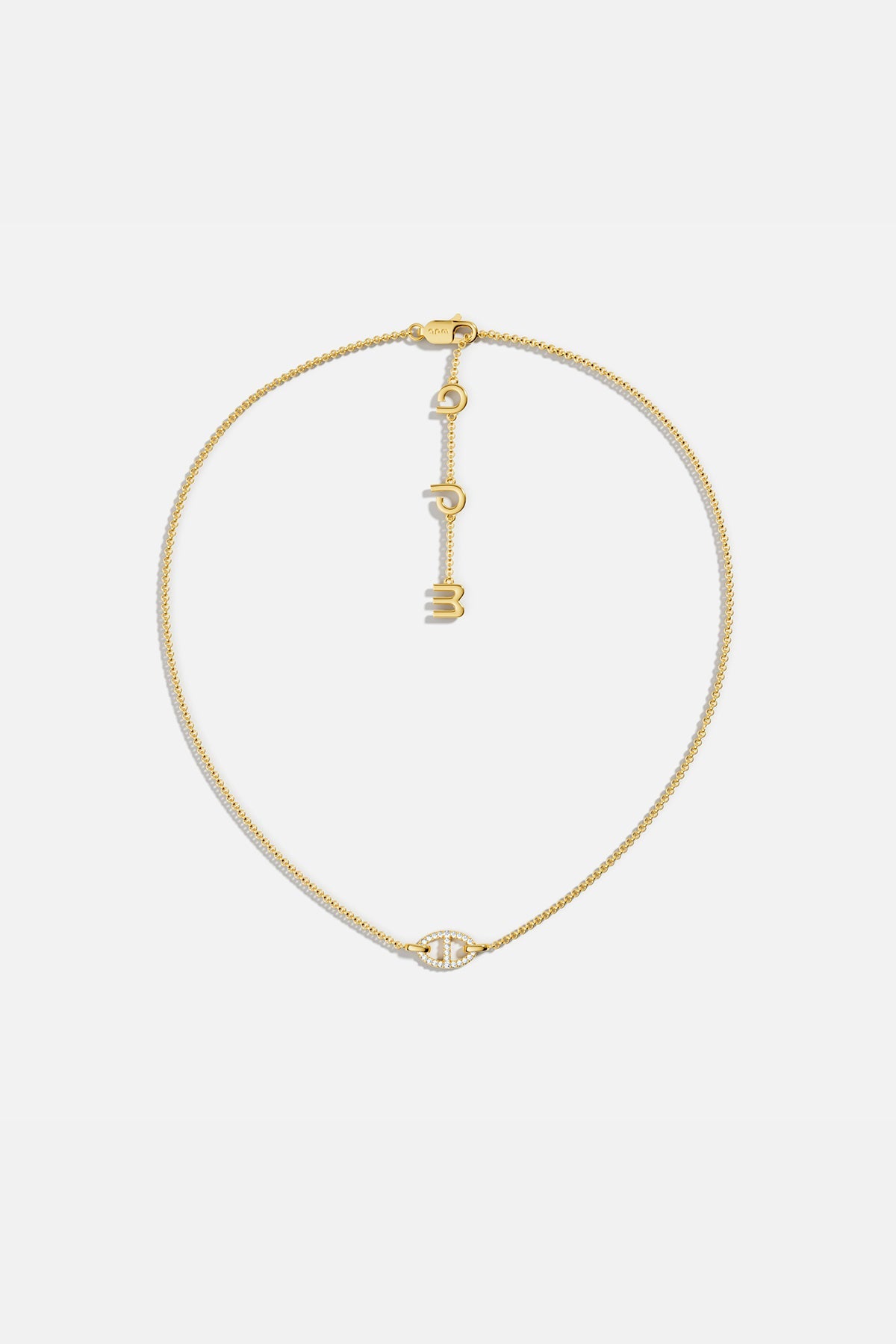 APM Monaco yellow gold necklaces with unique pendant on a white background