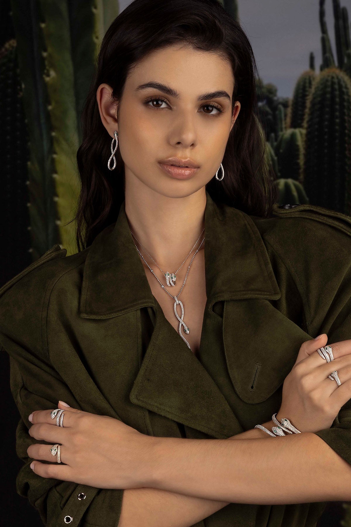 APM Kaa Wrap Ring in silver worn on hand