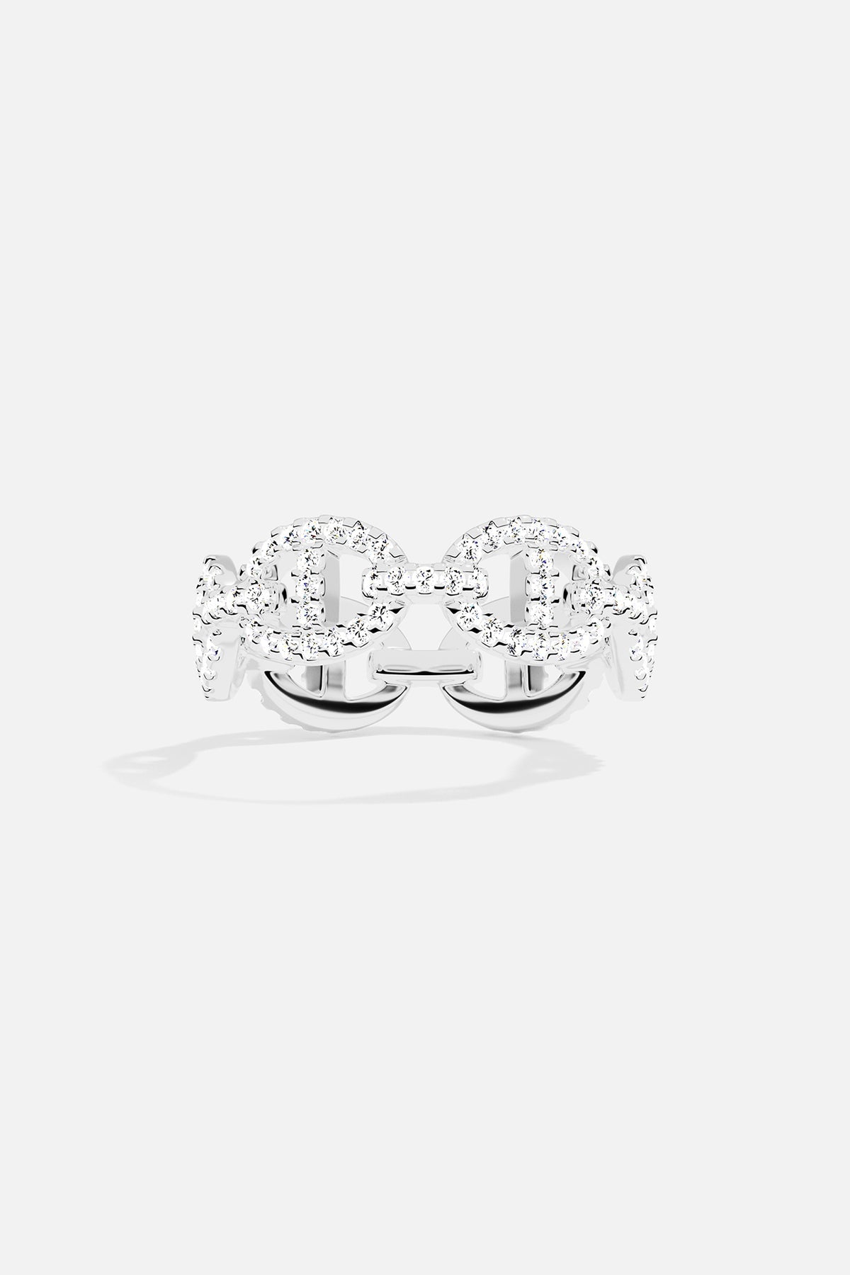Rings APM Monaco: silver chainlink maille ring with polished links.