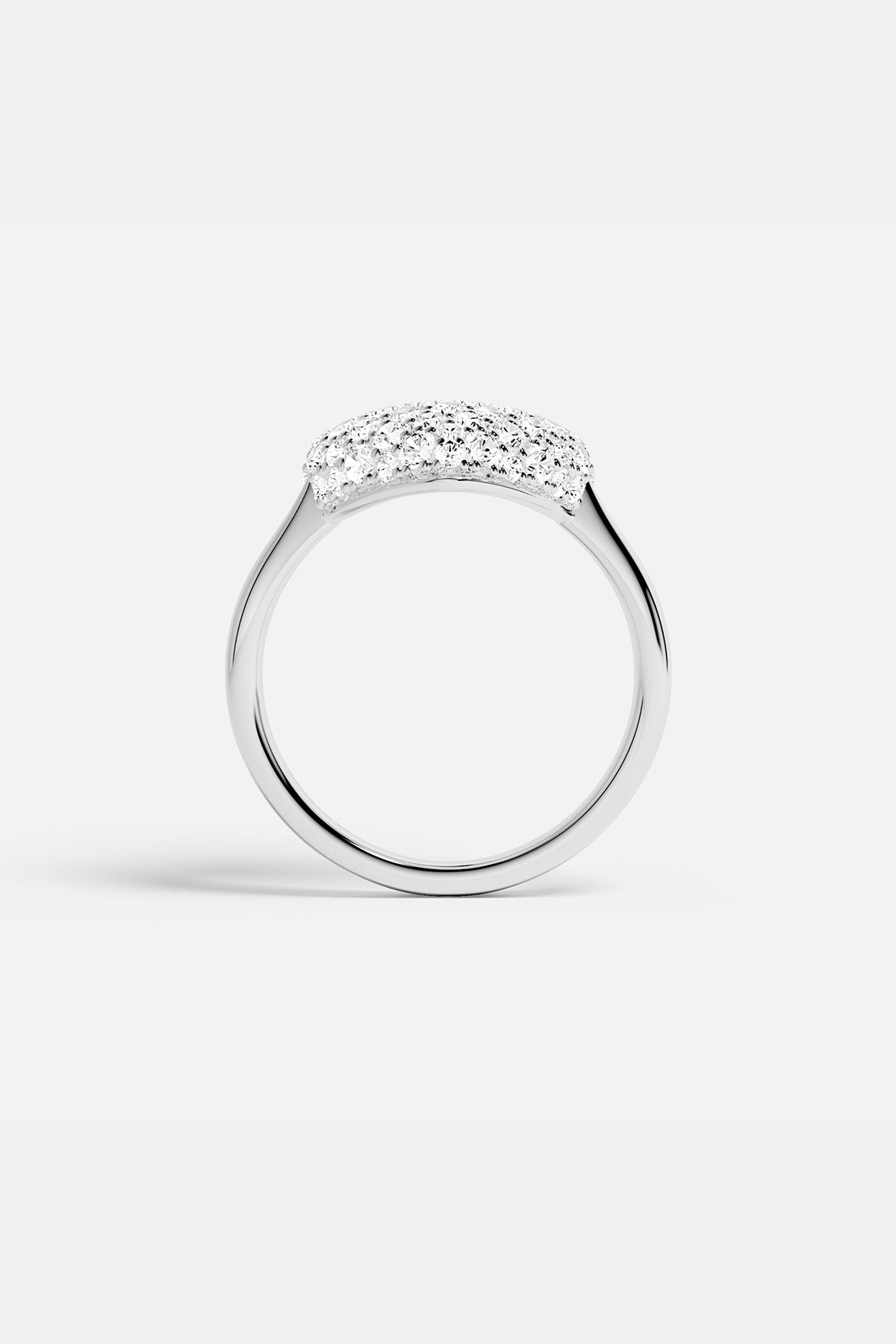 APM MONACO heart-shaped ring in silver on a white background