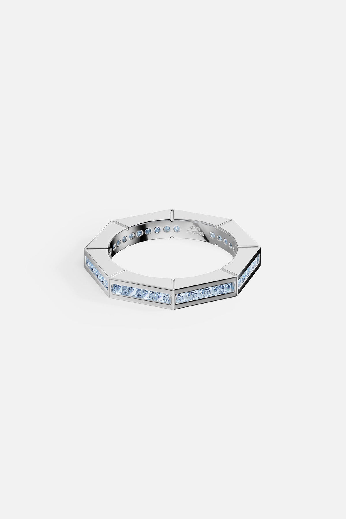 Aqua Geometric Pavé Ring - APM Monaco