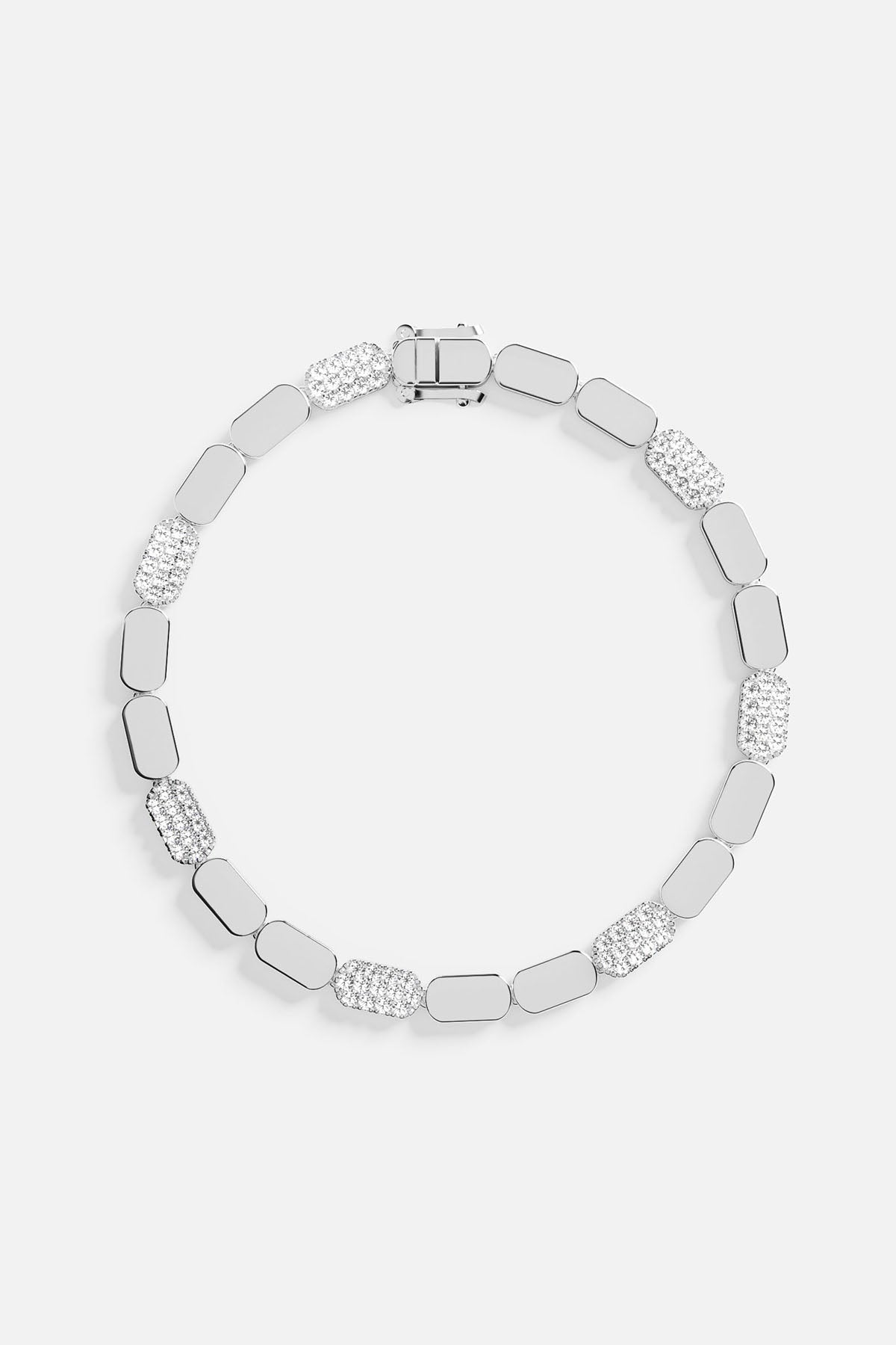 Silver bracelet on a white background