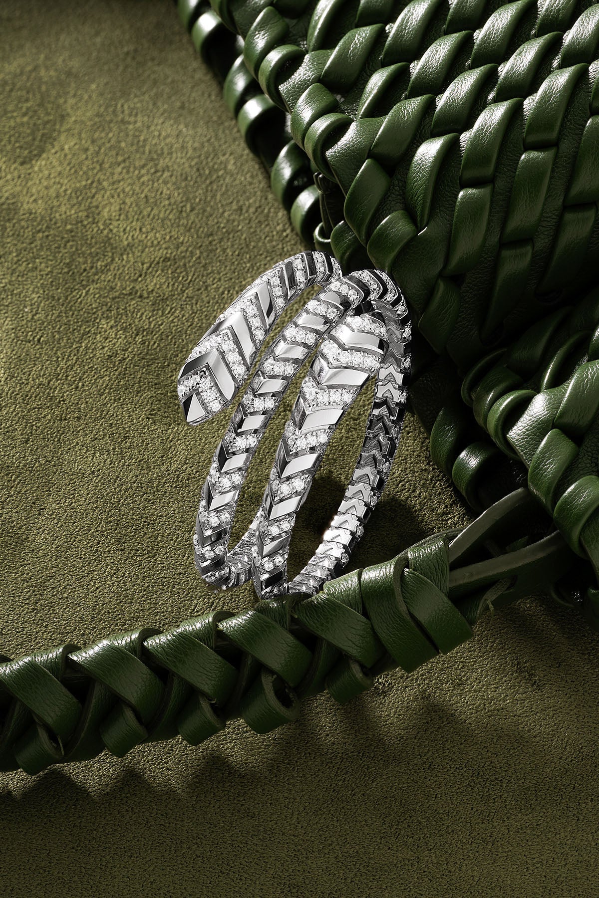 APM Monaco Kaa Double Wrap-Around Bangle in silver