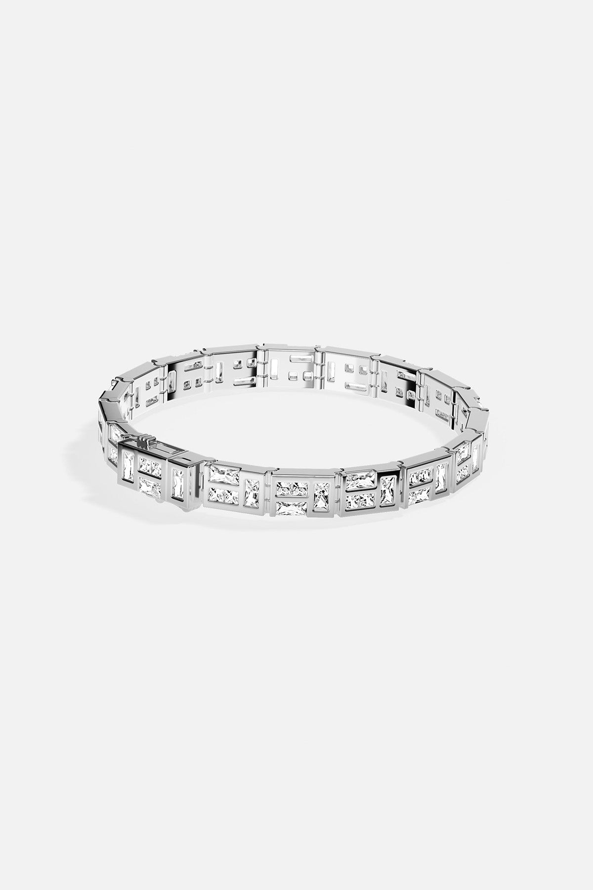 APM MONACO labyrinth bracelet in silver on a white background