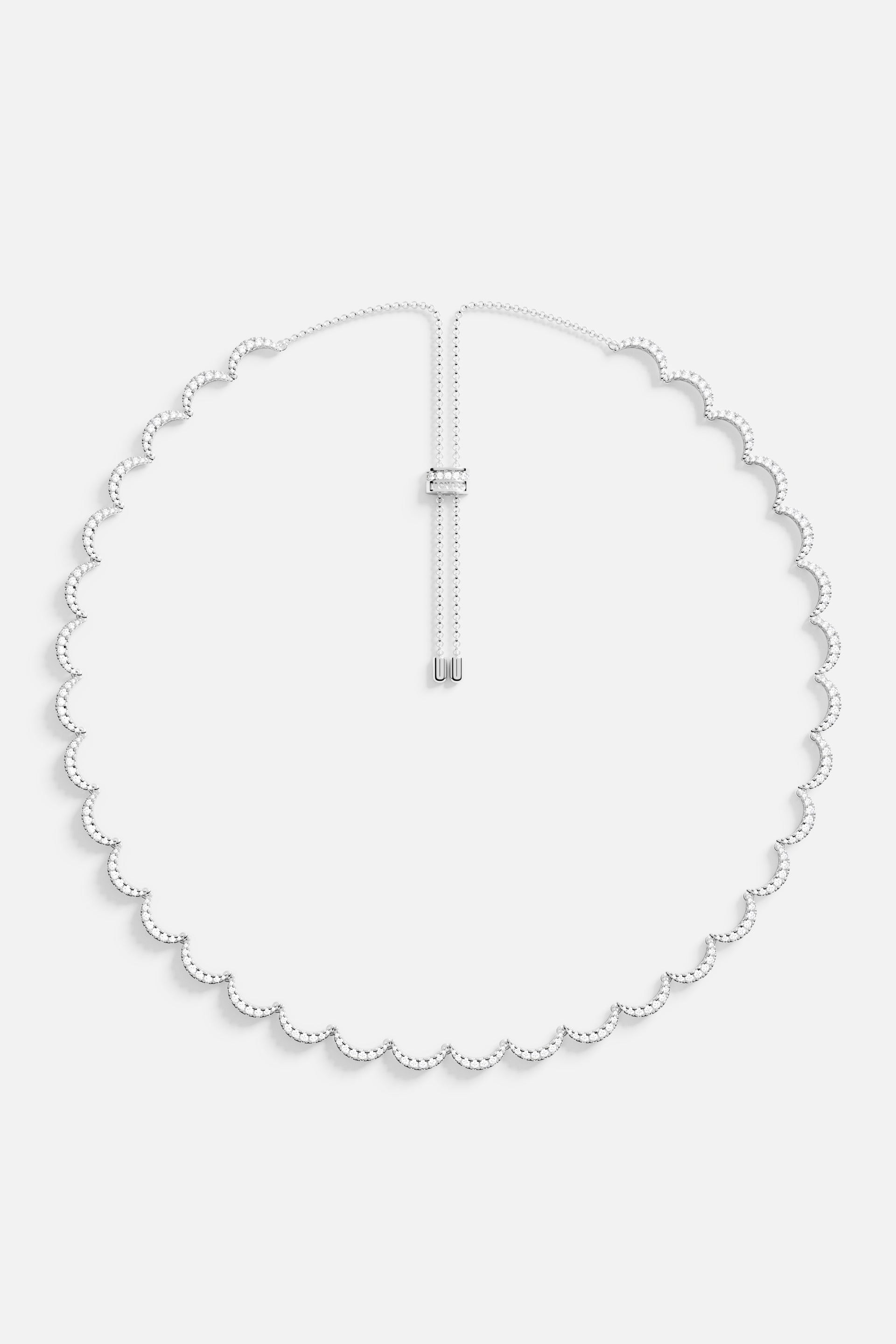 Necklaces APM Monaco. A silver-tone, wavy scalloped necklace with an adjustable length chain.