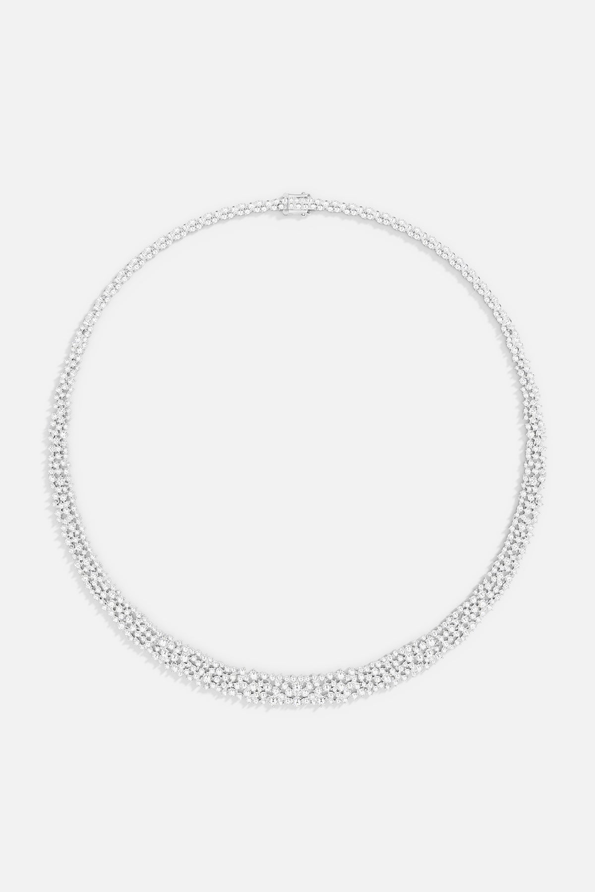 Necklaces APM Monaco, silver-tone drop choker with small white cubic zirconia stones and a delicate pendant drop.