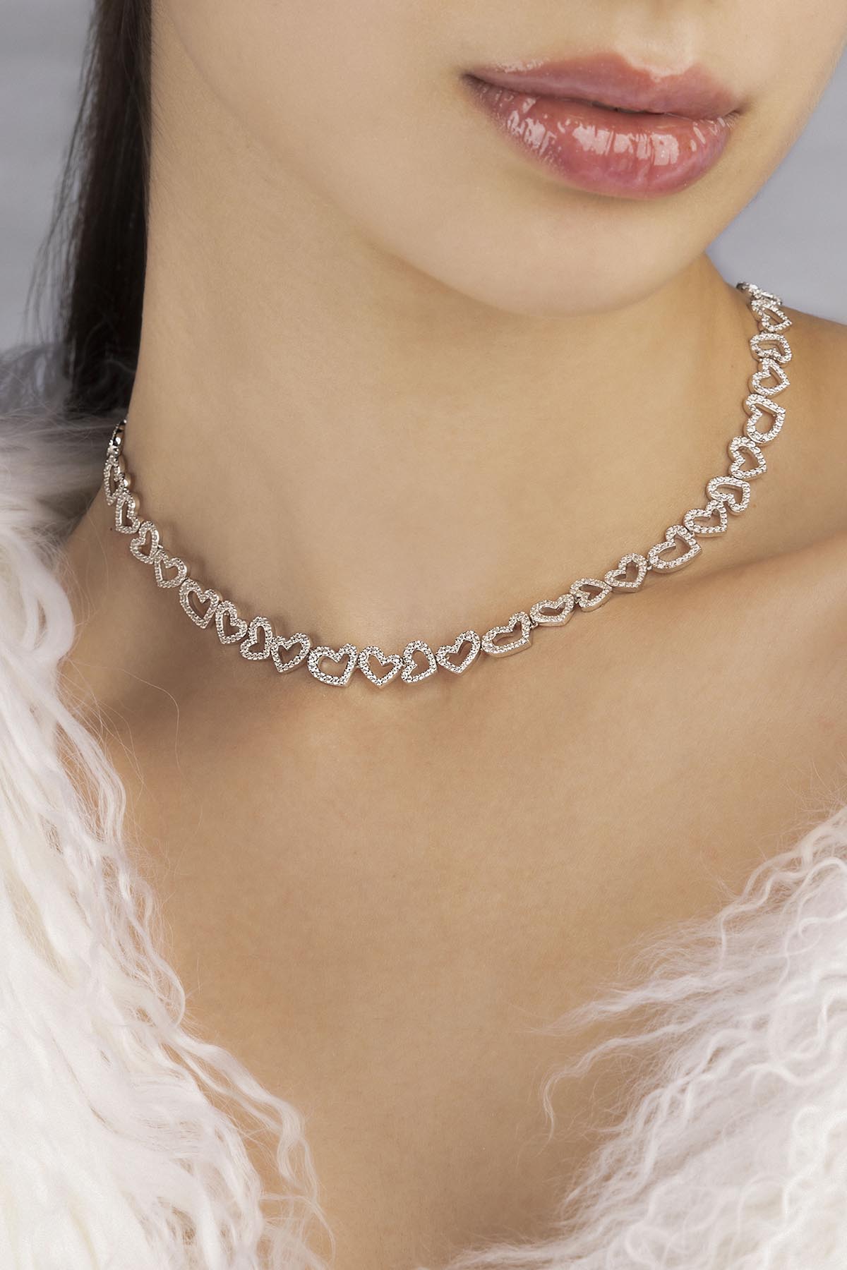 Heart Necklace, White Alloy | APM Monaco