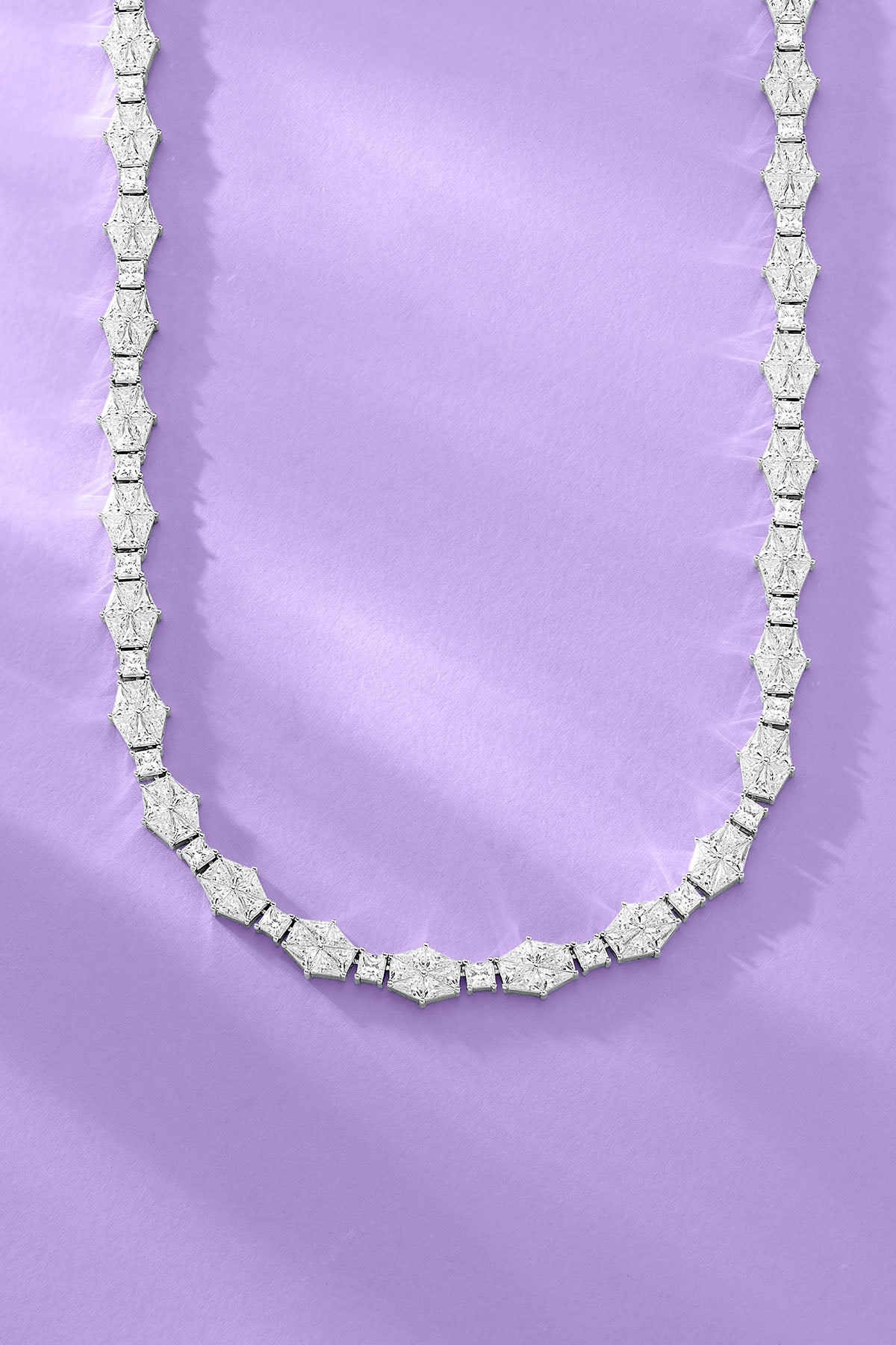 Art Deco Pavé Choker on a purple background