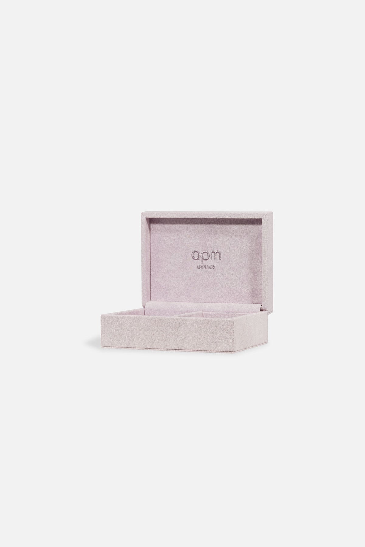 APM MONACO lavande jewelry box on white background