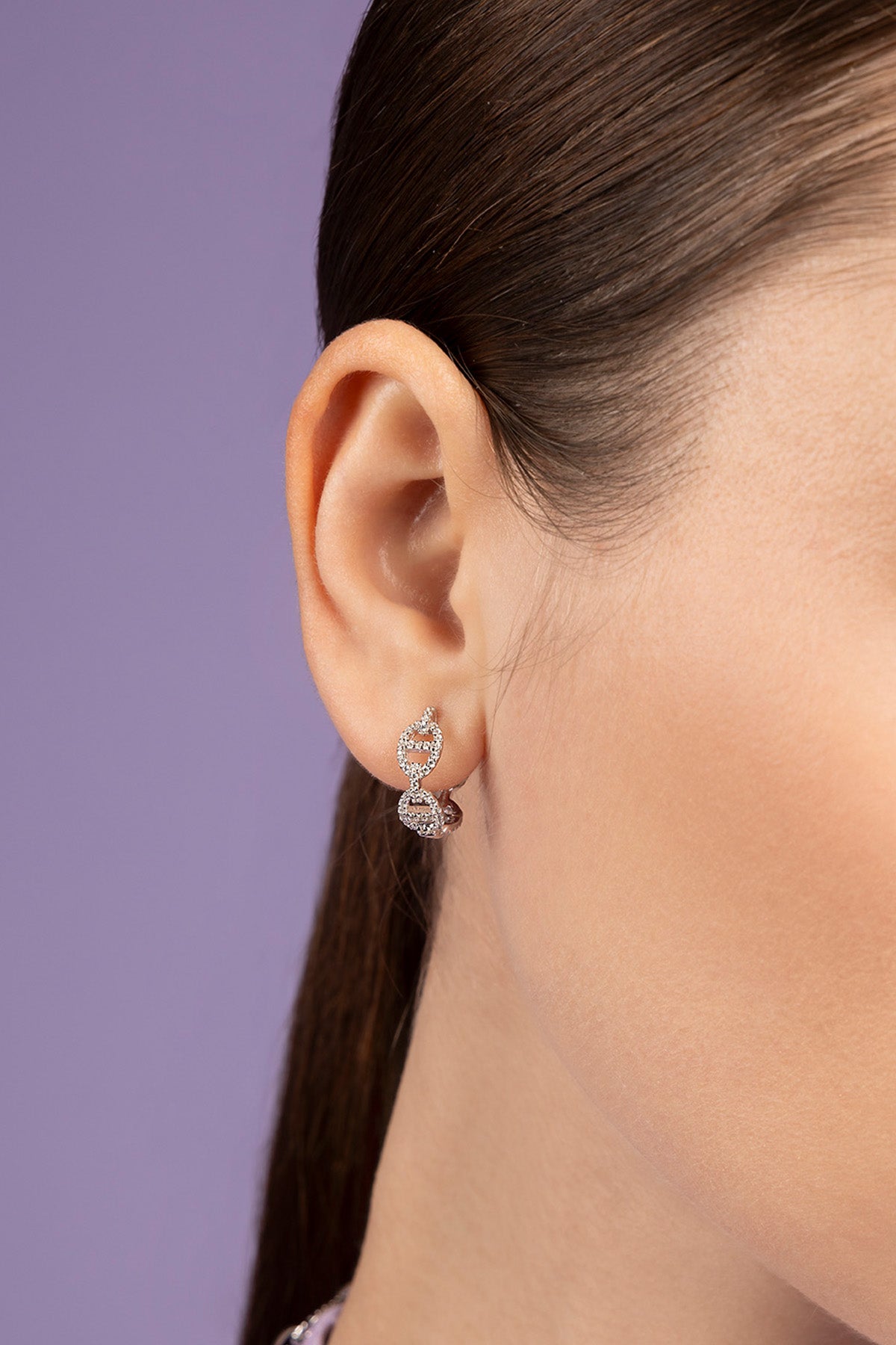 Boucles d'oreilles APM Monaco Maille Marine en argent