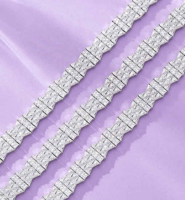 APM MONACO art deco bracelets in silver 