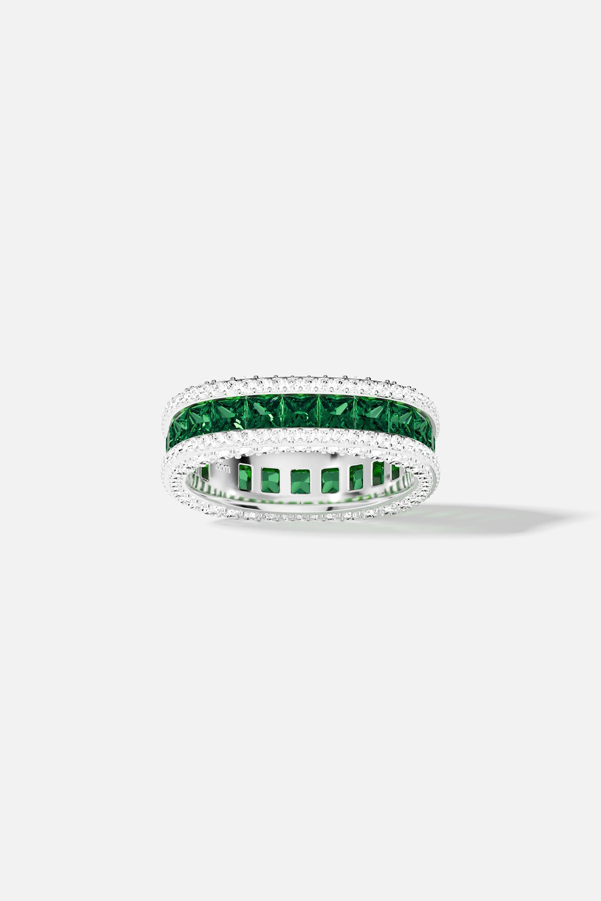 Monaco Pavé Ring, Green Cubic Zirconia | APM Monaco