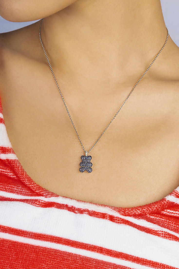 Yummy Baby Baba Necklace, Blue Cubic Zirconia | APM Monaco