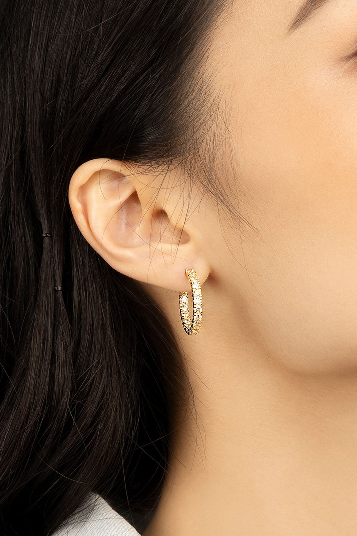 Earrings APM Monaco, yellow gold hoop earrings.